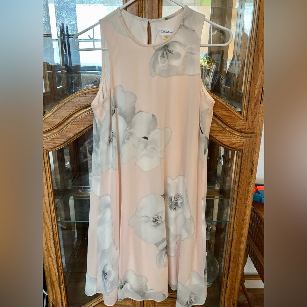 Sheer pink dress with slip material underneath